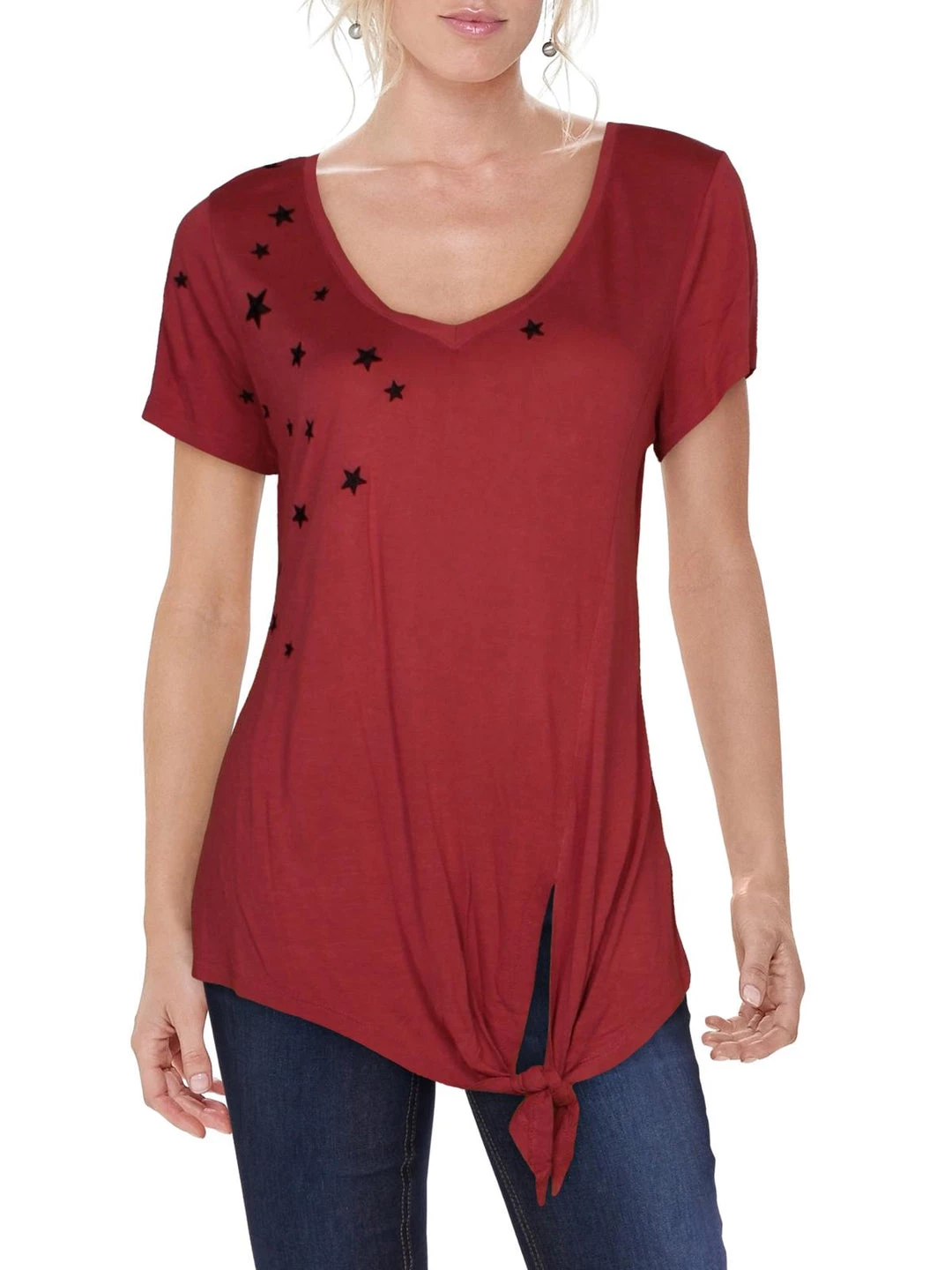 Brand new โญ Matty M ๐ฉ Womens Tie-Front Embroidered Top ๐ 4 Brand new โญ Matty M ๐ฉ Womens Tie-Front Embroidered Top ๐ - Image 2