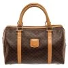 Discount 👍 Celine Dark Brown and Tan Leather Macadam Boston Bag - 👩 women 🎁