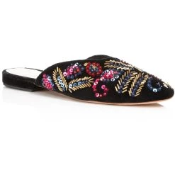 Promo ❤️ Loeffler Randall Quin 👩 Womens Suede Square Toe Mules 👍