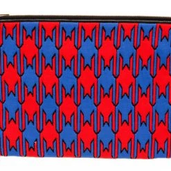 Coupon 🔔 Celine Zip Pouch Houndstooth Fabic Blue, Multicolor, Red - 👩 women 👏
