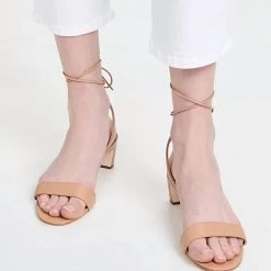 Top 10 👍 Loeffler Randall Mid Heel Ankle Wrap 🩴 Sandal in Dune - 👩 women ✔️