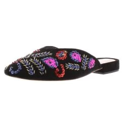 Outlet 💯 Loeffler Randall Quin 👩 Womens Velvet Beaded Mules 🥰