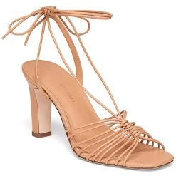 Promo 🎁 Loeffler Randall Hallie 👩 Womens Leather Square Toe Strappy 🩴 Sandals 🧨
