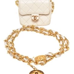 Brand new ๐ Celine Chanel Gold Micro Mini Flap Bag Braided Belt - ๐ฉ women ๐