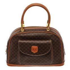 Buy 🎁 Celine Brown Fabric Leather Macadam 👜 Handbag - 👩 women 😉