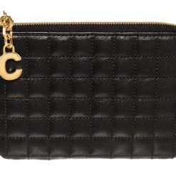 Best reviews of 🌟 Celine Black Quilted Calfskin Leather C Charm Coin and Card Pouch - 👩 women 🧨